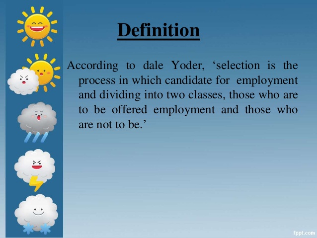 dale yoder selection definition